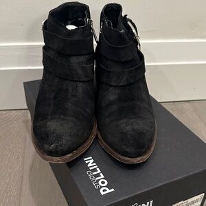 Studio Pollini Suede Black Ankle Boots